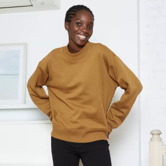 a new day Tops Gold Cozy Fleece Crew Neck Sweatshirt Poshmark
